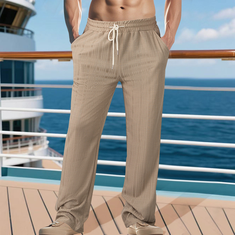 Jarrod | Men'S Textured Drawstring Solid Color Casual Pants
