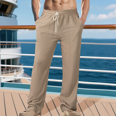 Jarrod | Men'S Textured Drawstring Solid Color Casual Pants