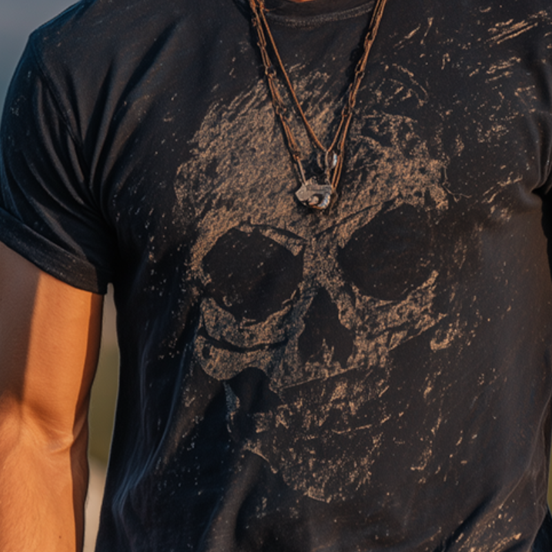Donald | Men'S Retro Casual Skull Print Round Neck Short Sleeve T-Shirt