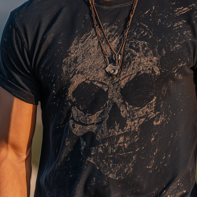 Donald | Men'S Retro Casual Skull Print Round Neck Short Sleeve T-Shirt