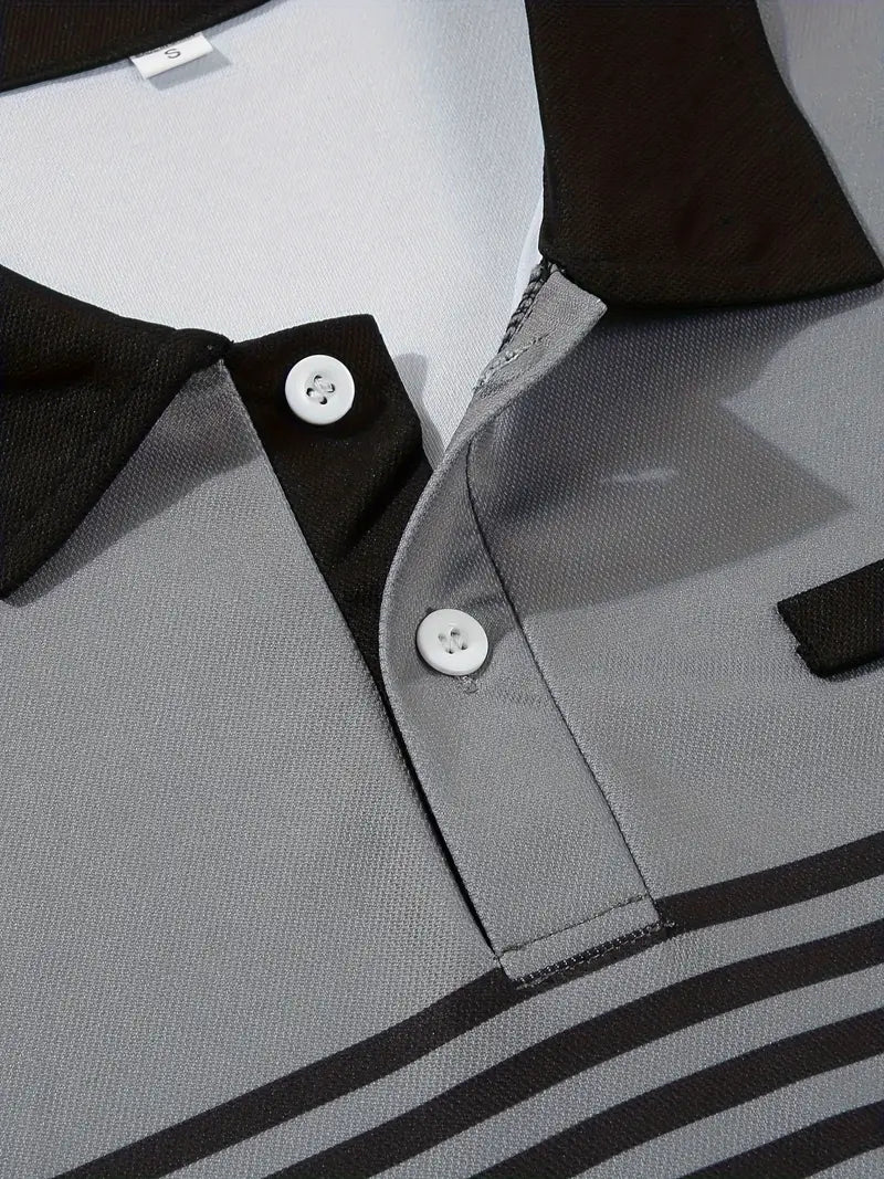 Dale® | Striped Casual Color Block Short Sleeve Shirt