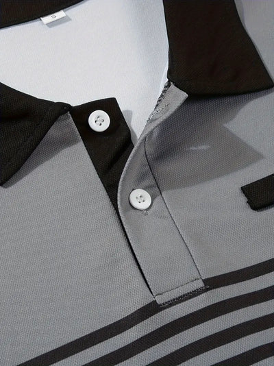 Dale® | Striped Casual Color Block Short Sleeve Shirt