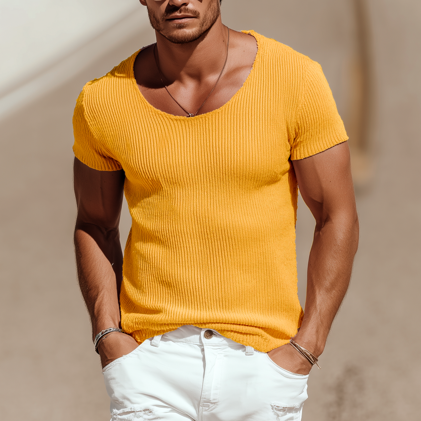 Rudolph | Men'S Spring And Summer Casual Round Neck Slim Fit Knitted Short Sleeve T-Shirt