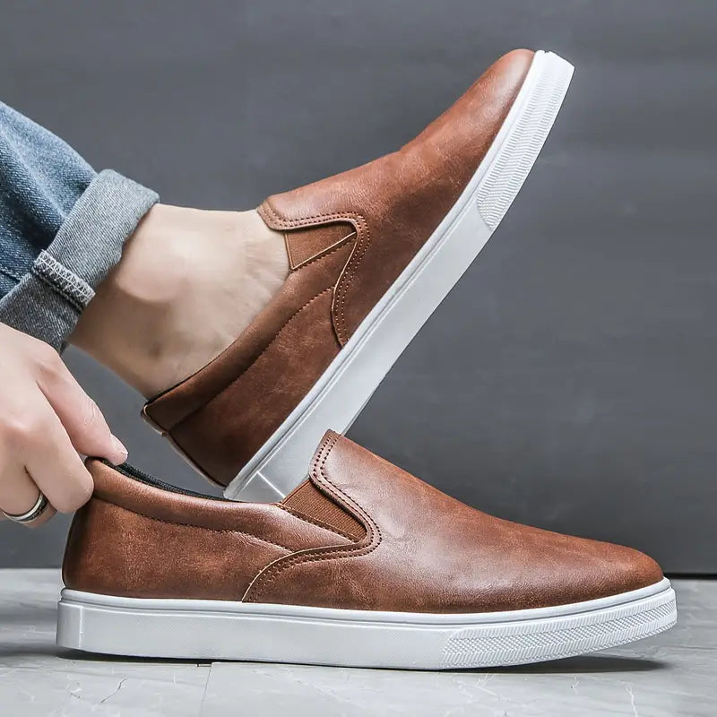 Ceferino® | Leather Slip On Shoes
