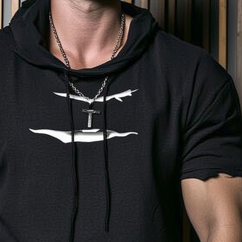 Ethan | Men'S Ripped Short-Sleeved Loose Hoodie