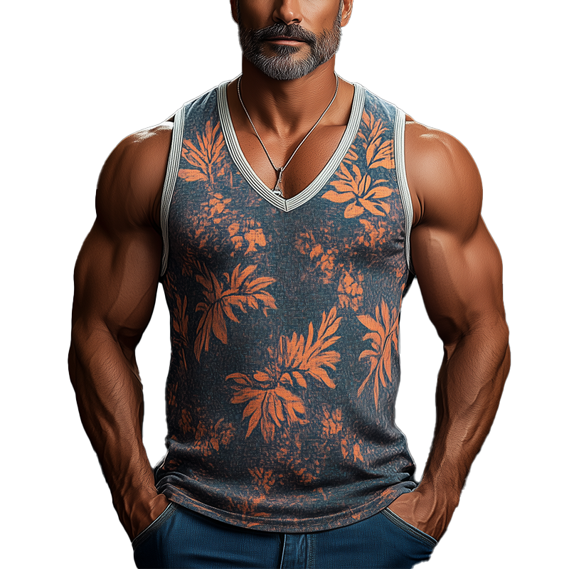 Marcus | Men'S Summer Fashion Cotton Blend Printed Tank Top