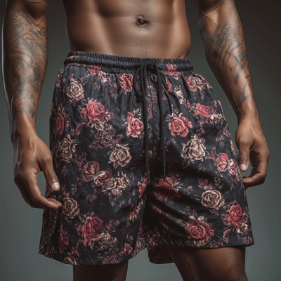 Wesley | Men'S Summer Fashion Printed Polyester Blended Casual Shorts