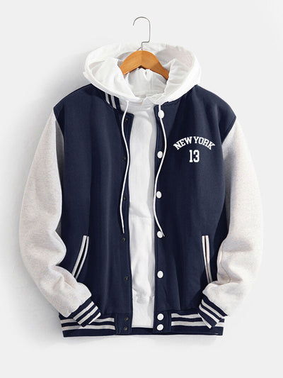 Jorge | New York Bear Print Baseball Jacket