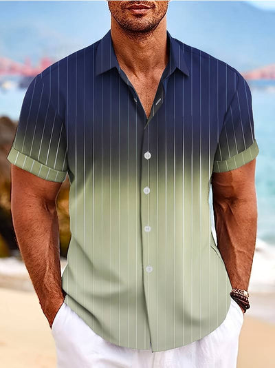 Lucrecia® | Short-Sleeved Gradient Button-Down Shirt For Men