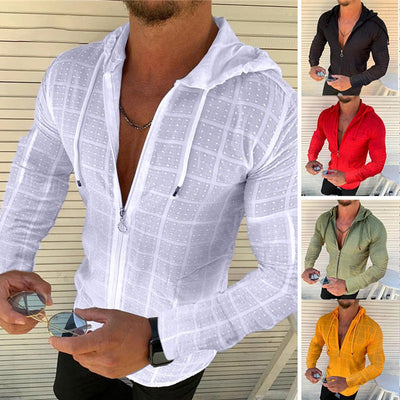 Kade® | Casual Long-Sleeved Men'S Shirt With Hood And Zip