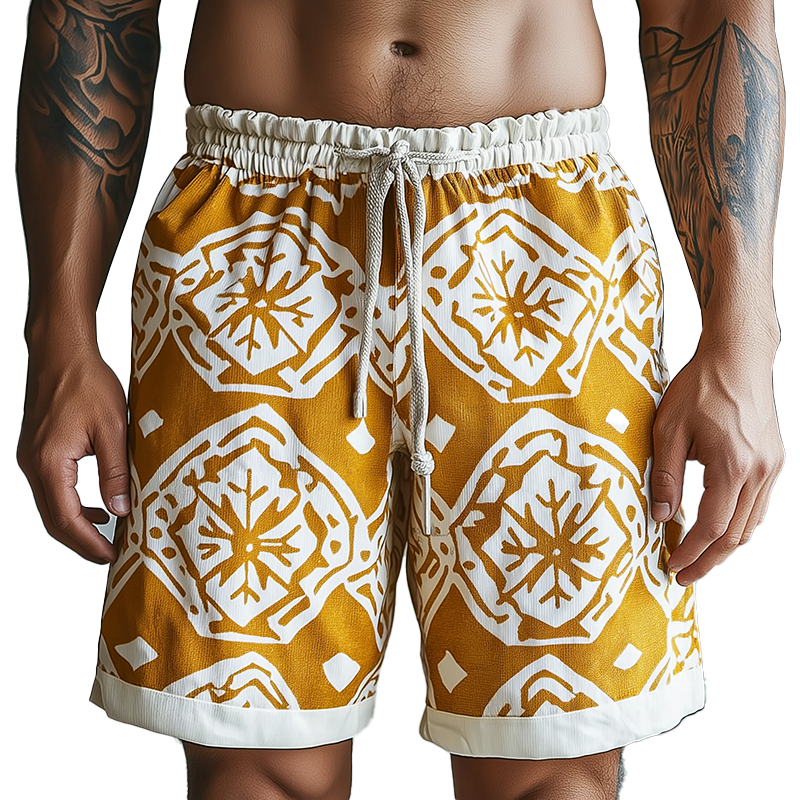 Johnny | Men'S Summer Fashion Printed Polyester Blended Casual Shorts