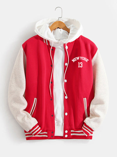 Jorge | New York Bear Print Baseball Jacket