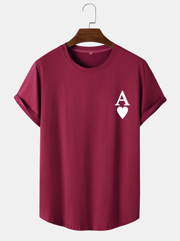 Agrippa® | Ace of Spades Print Arc Hem T-Shirt