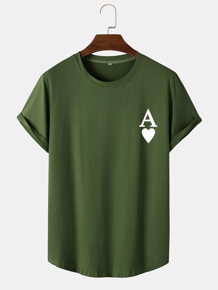 Agrippa® | Ace of Spades Print Arc Hem T-Shirt