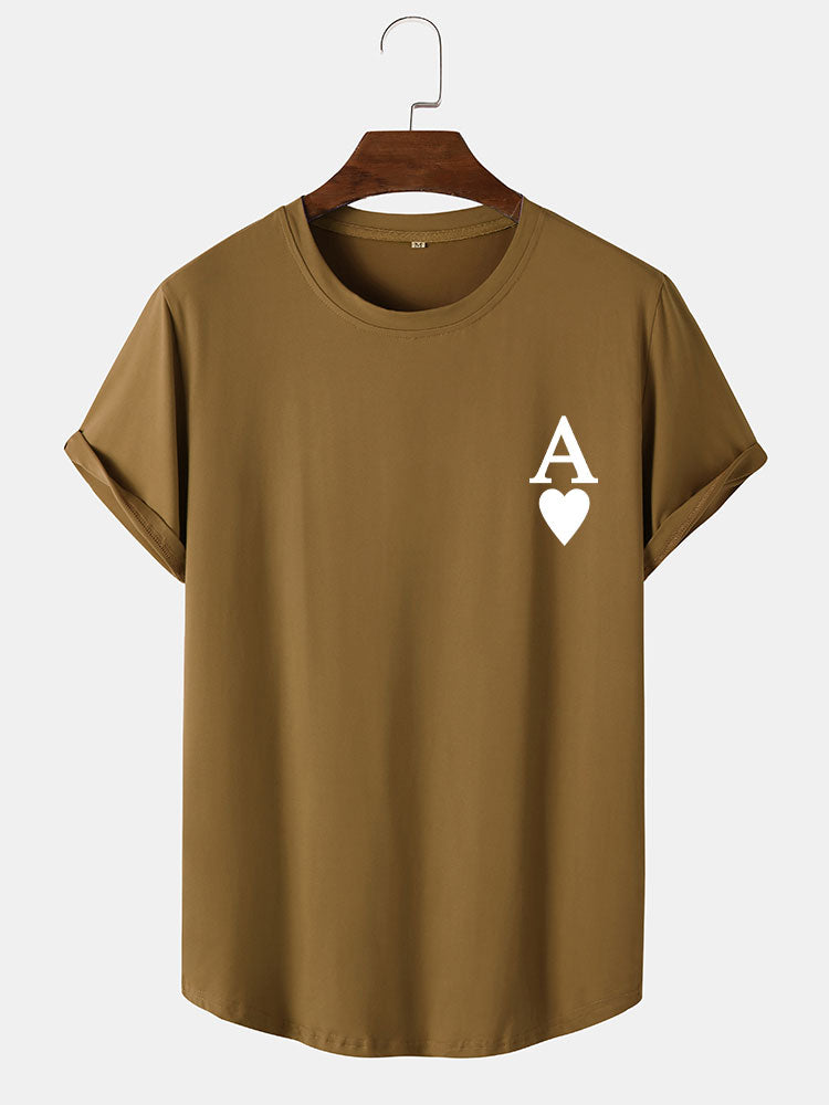 Agrippa® | Ace of Spades Print Arc Hem T-Shirt