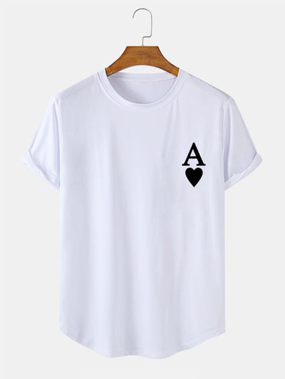 Agrippa® | Ace of Spades Print Arc Hem T-Shirt
