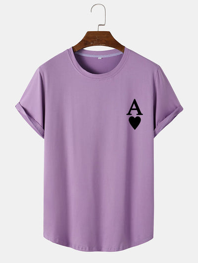 Agrippa® | Ace of Spades Print Arc Hem T-Shirt