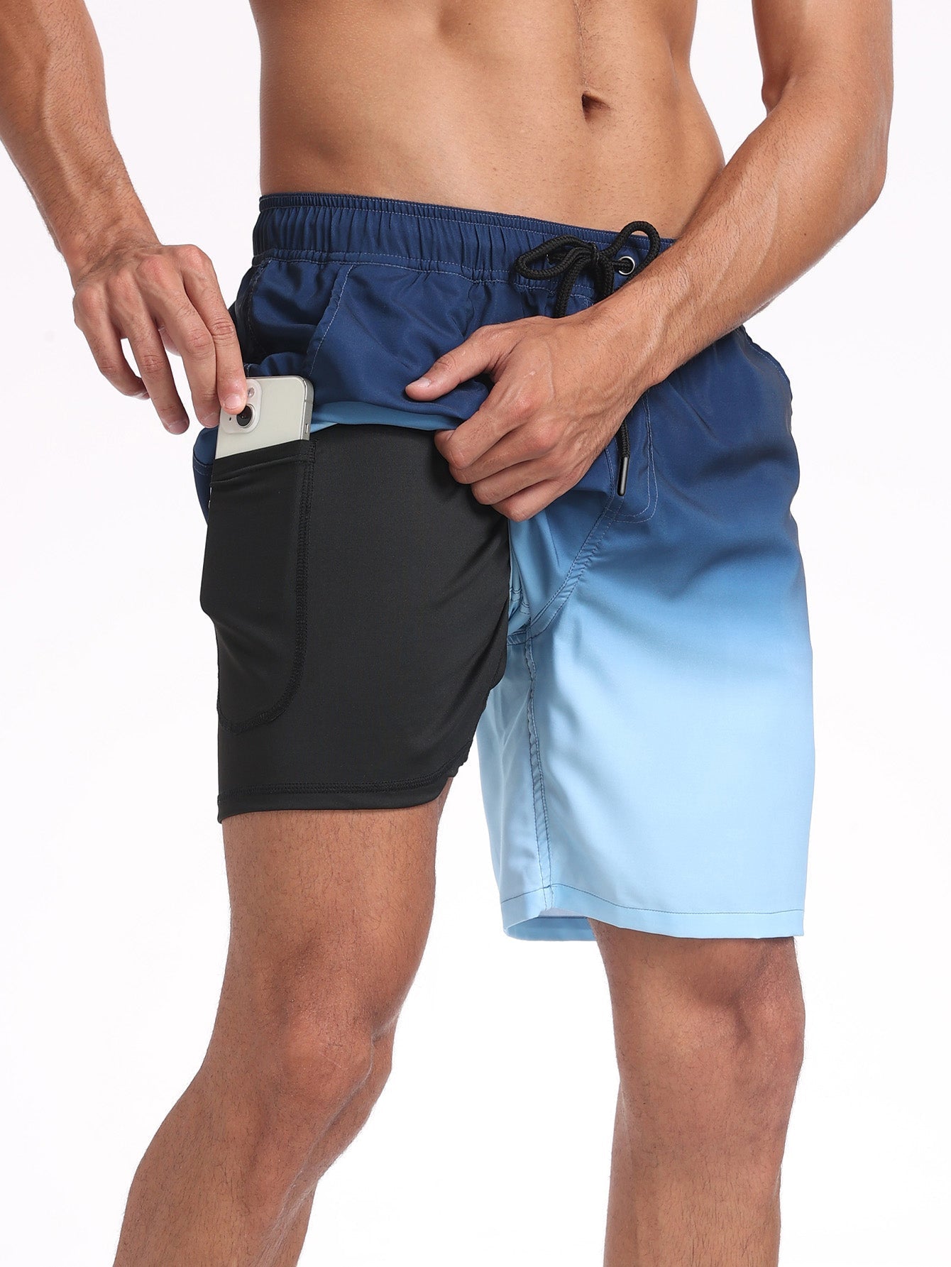 Fortunato® | Drawstring Beach Swim Shorts With Pocket