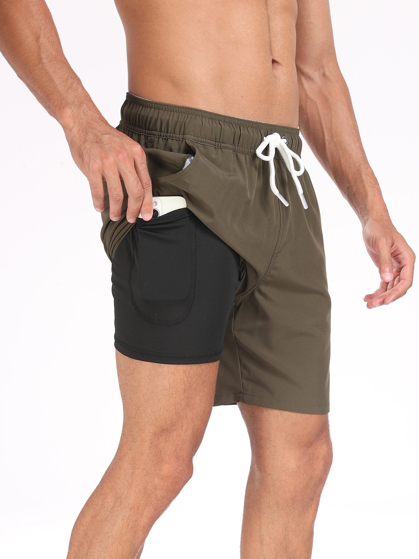 Francisco® | Solid Color Drawstring Swim Shorts