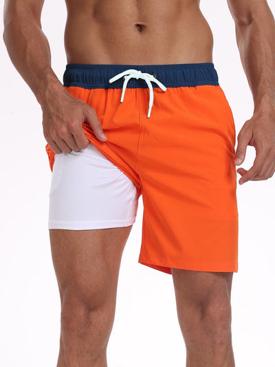 Fulgencio® | Solid Color Drawstring Swim Shorts With Pocket