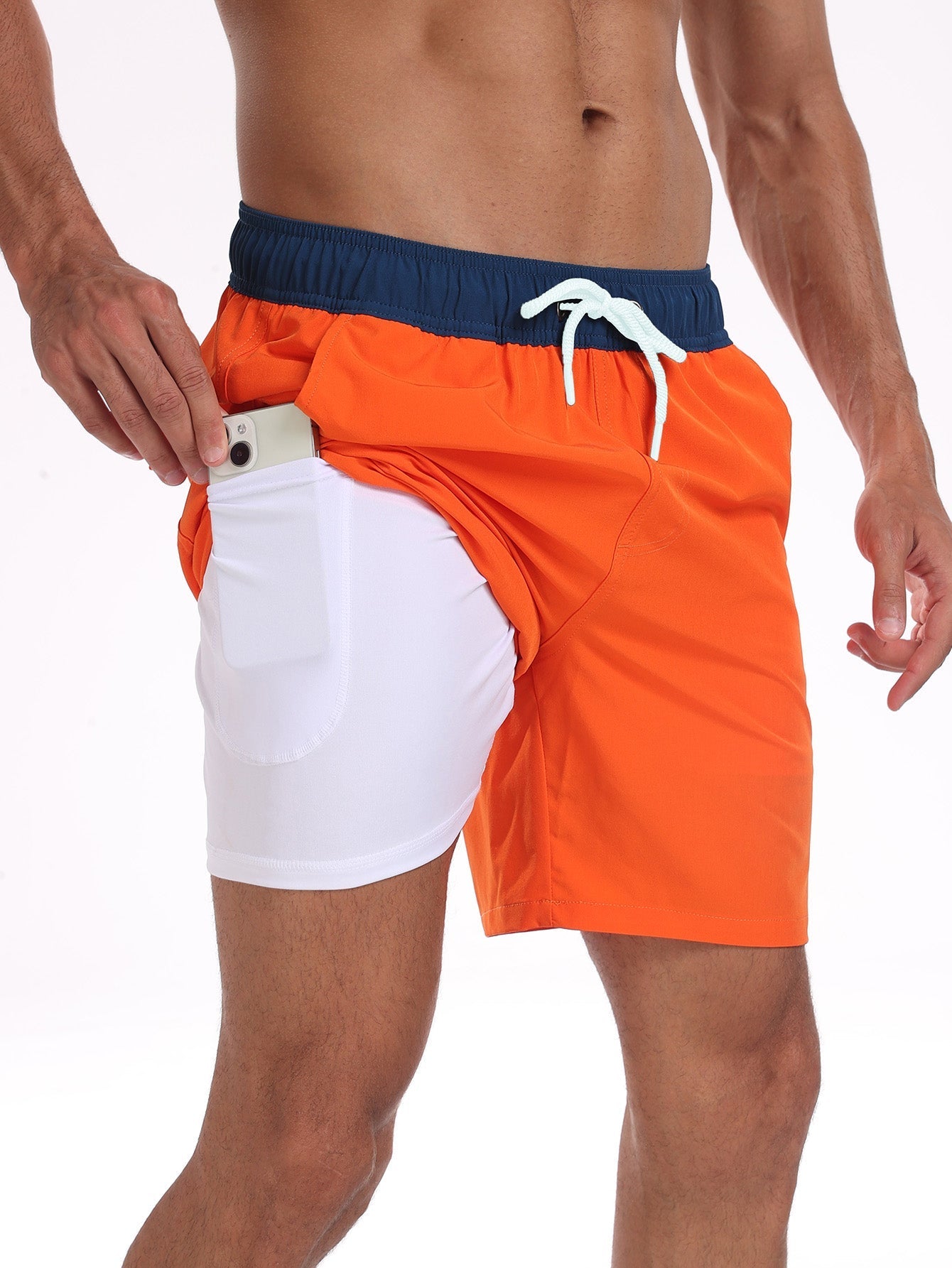 Fulgencio® | Solid Color Drawstring Swim Shorts With Pocket