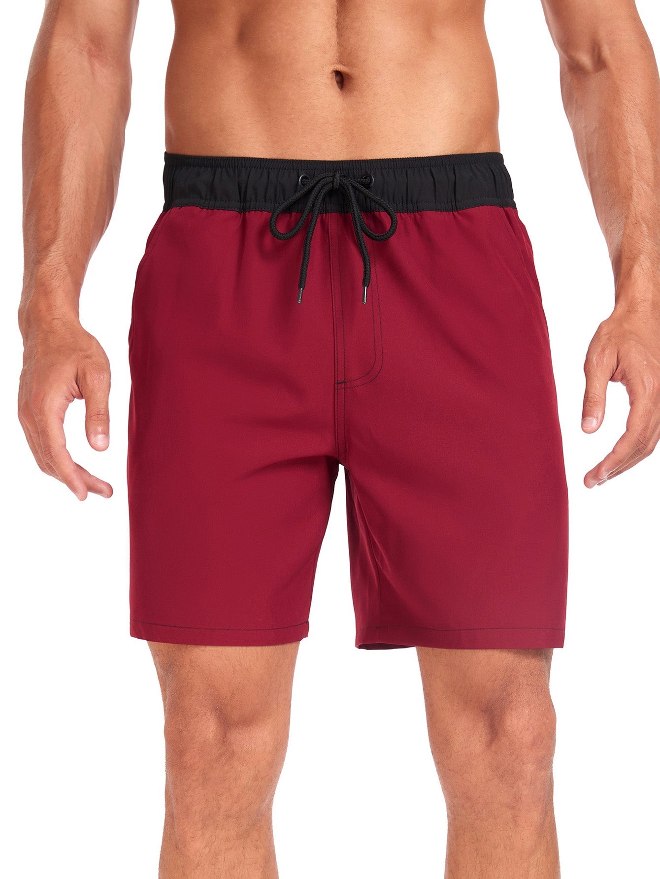 Fulgencio® | Solid Color Drawstring Swim Shorts With Pocket
