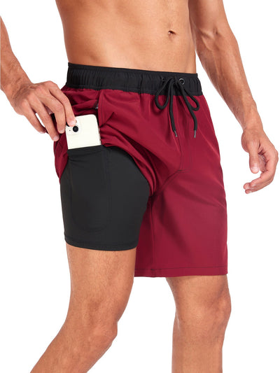 Fulgencio® | Solid Color Drawstring Swim Shorts With Pocket
