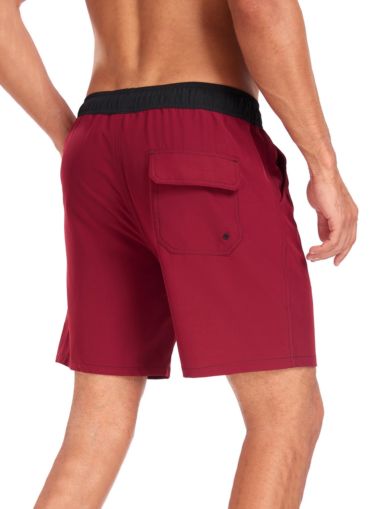 Fulgencio® | Solid Color Drawstring Swim Shorts With Pocket