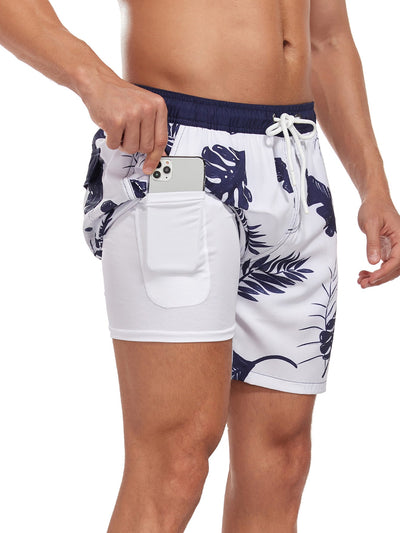 Felipe® | Tropical Leaves Print Swim Shorts