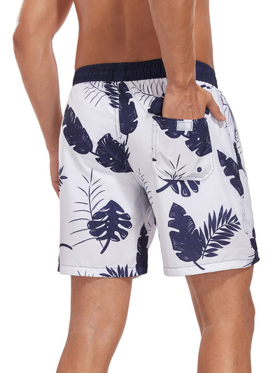 Adalbald® | 2 In 1 Tropical Leaves Print Swim Shorts