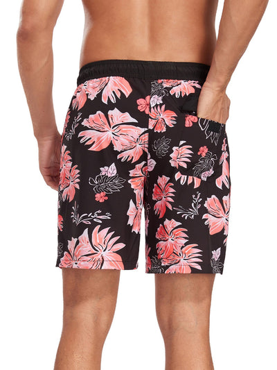 Galileo® | Tropical Flower Print Pocket Drawstring Swim Shorts