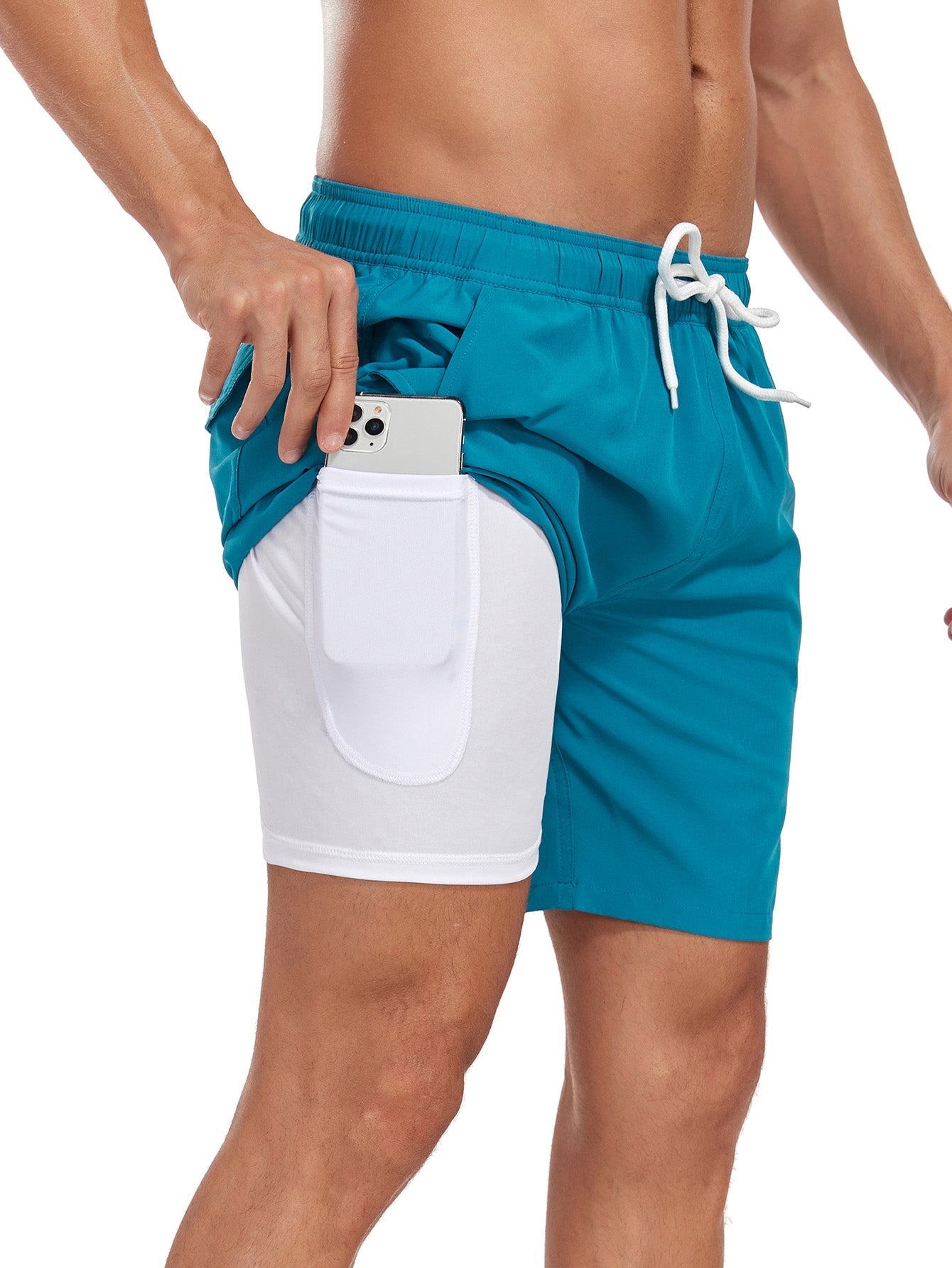 Francisco® | Solid Color Drawstring Swim Shorts