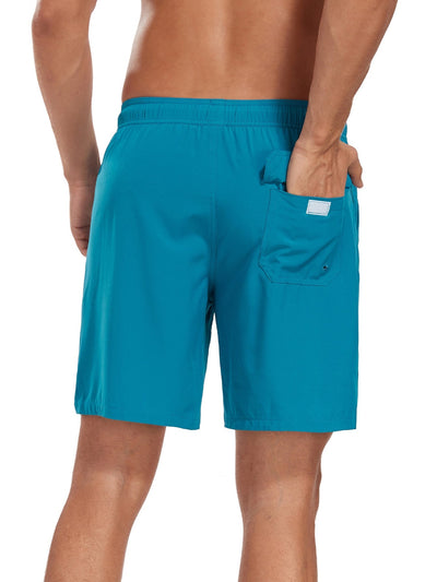 Acton® | 2 In 1 Solid Color Drawstring Swim Shorts