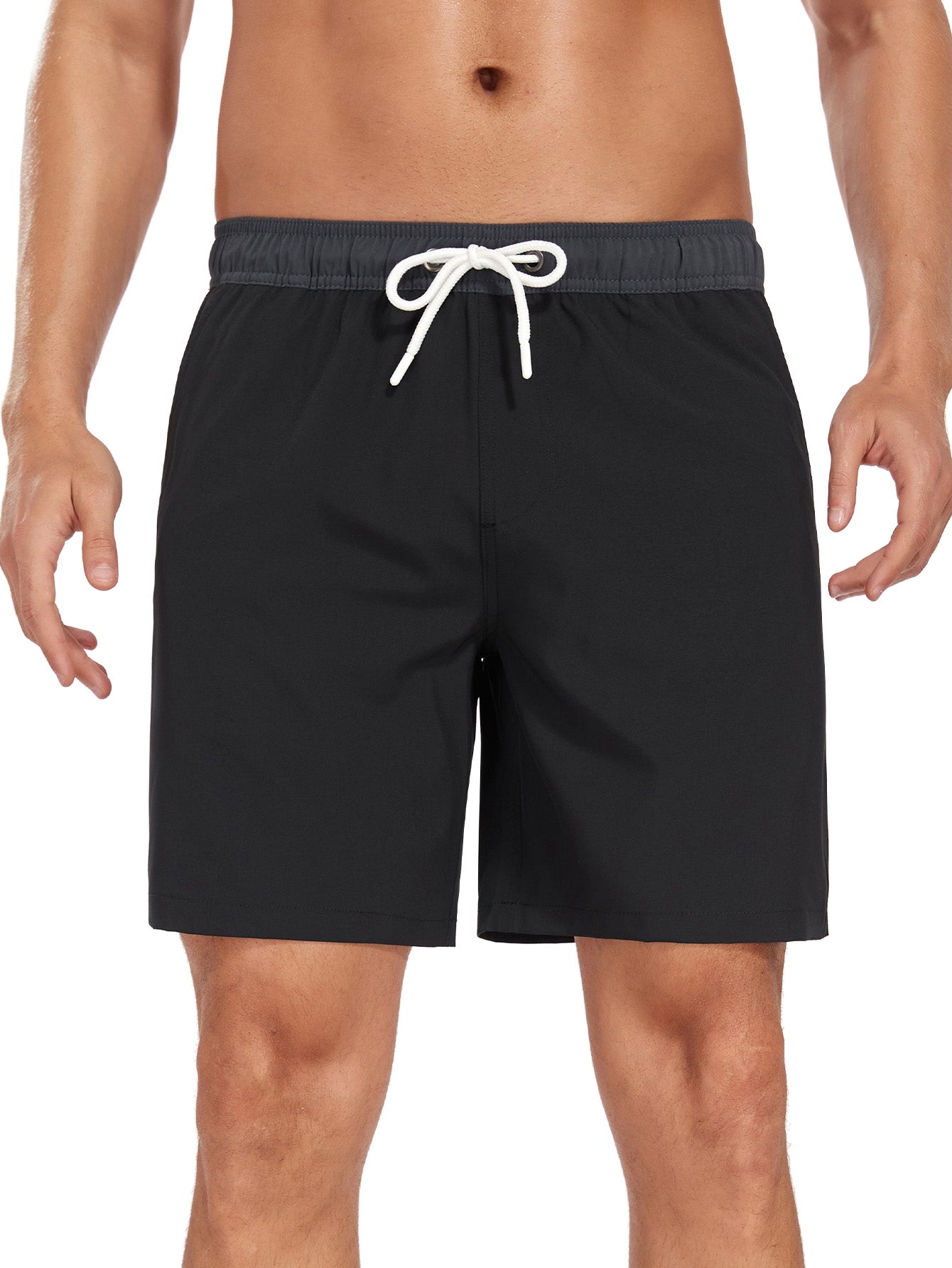 Fulgencio® | Solid Color Drawstring Swim Shorts With Pocket