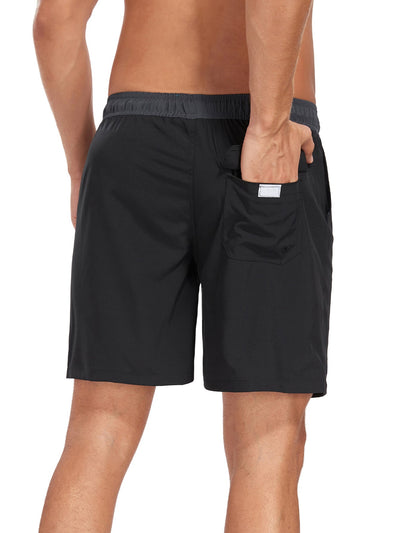 Fulgencio® | Solid Color Drawstring Swim Shorts With Pocket