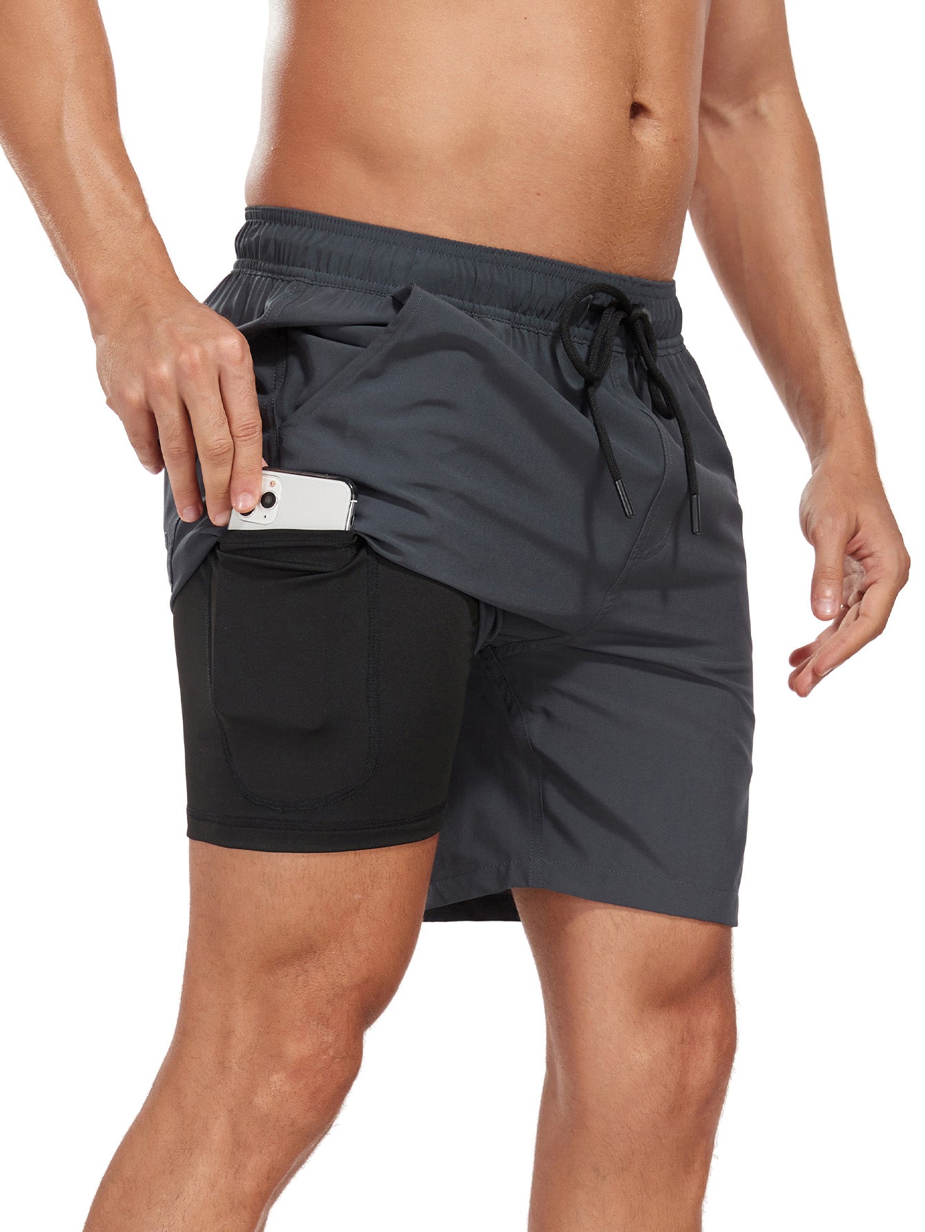 Francisco® | Solid Color Drawstring Swim Shorts