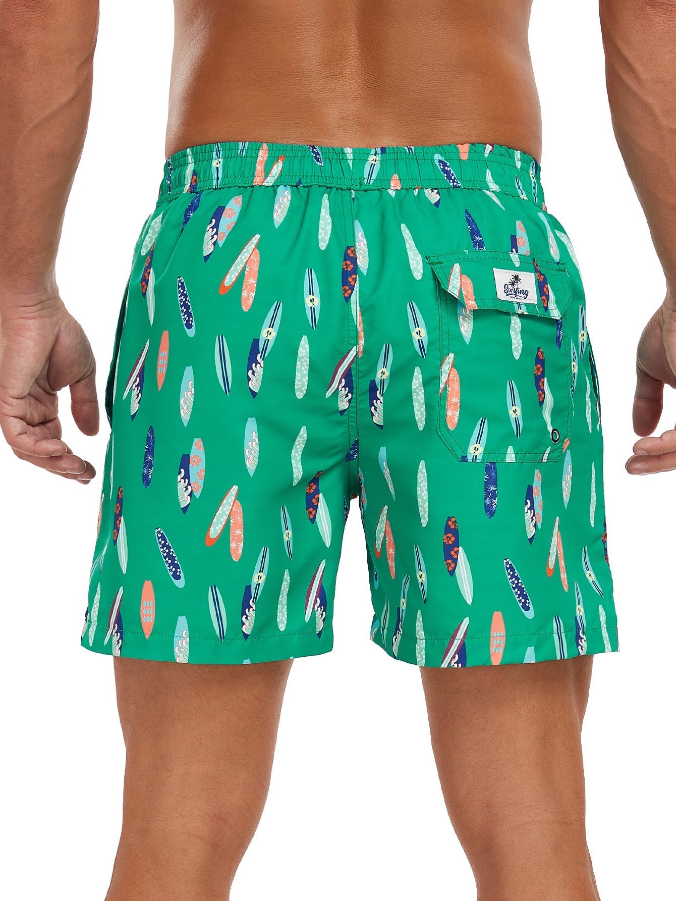Federico® | Stowable Surfboard Print Swim Shorts
