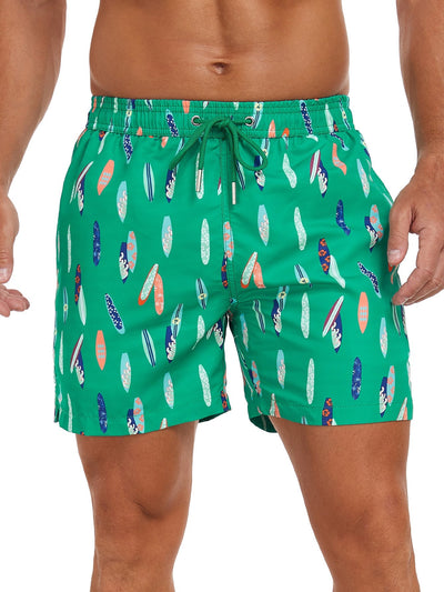 Federico® | Stowable Surfboard Print Swim Shorts