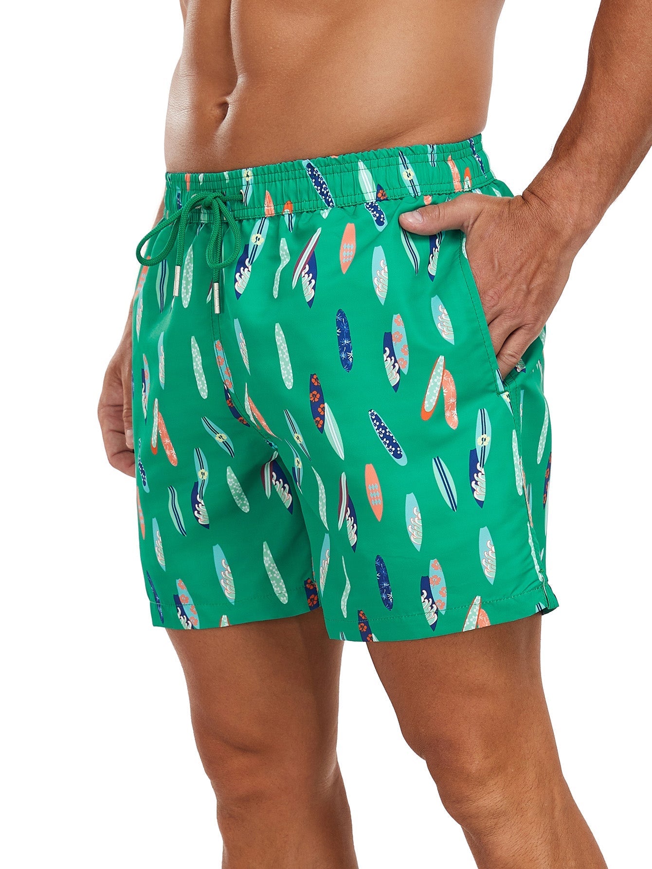 Federico® | Stowable Surfboard Print Swim Shorts
