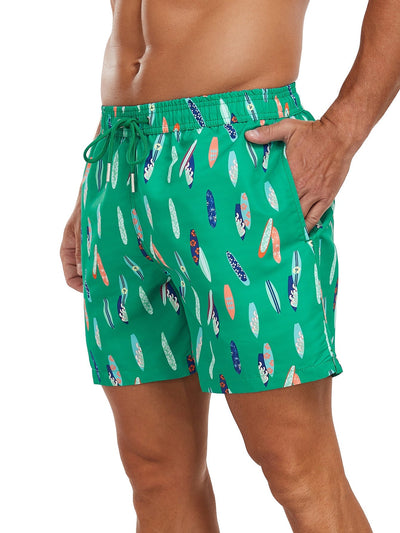 Federico® | Stowable Surfboard Print Swim Shorts