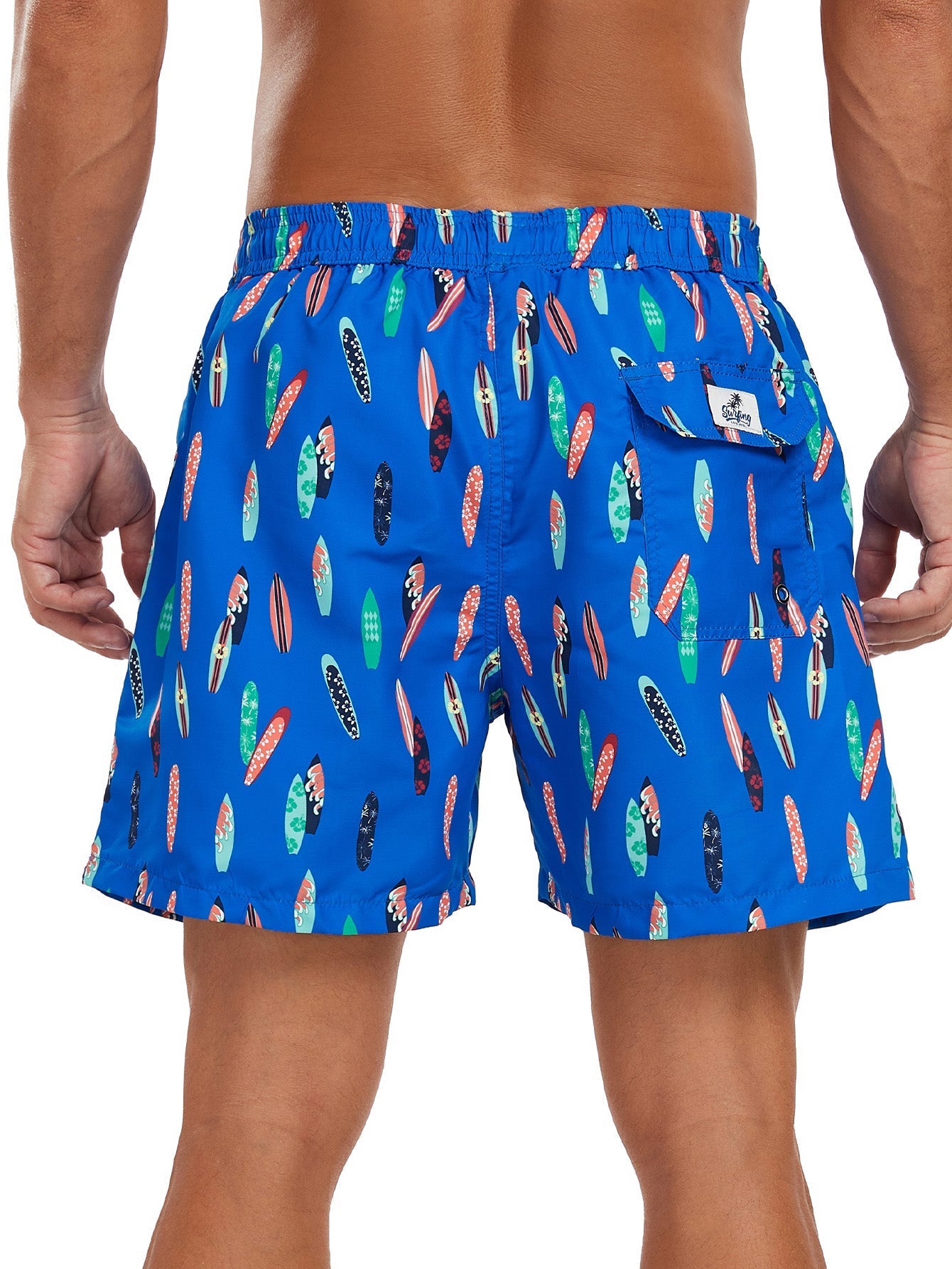 Federico® | Stowable Surfboard Print Swim Shorts