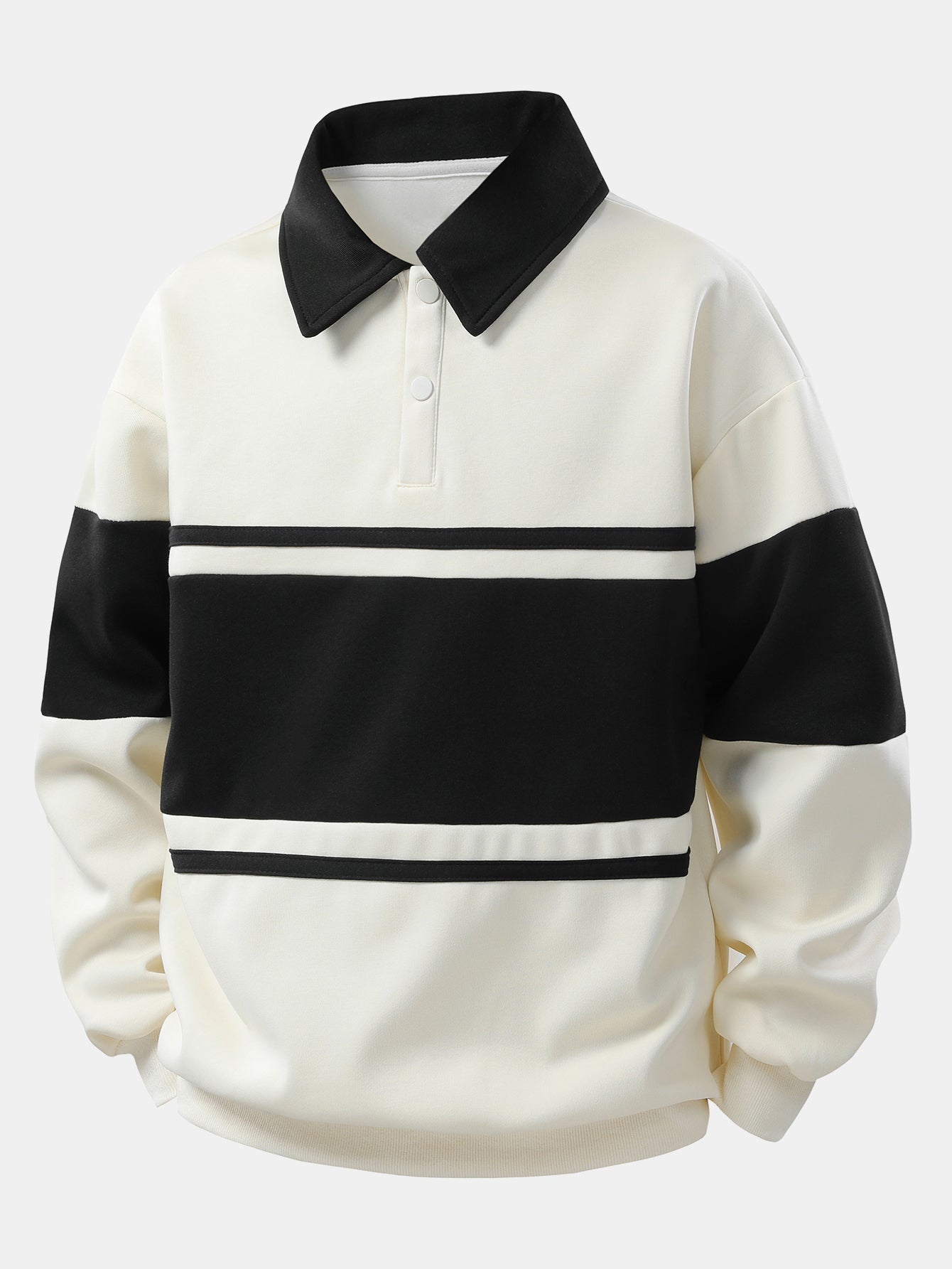 Lancelot® | Relax Fit Color Block Patchwork Polo Sweatshirt