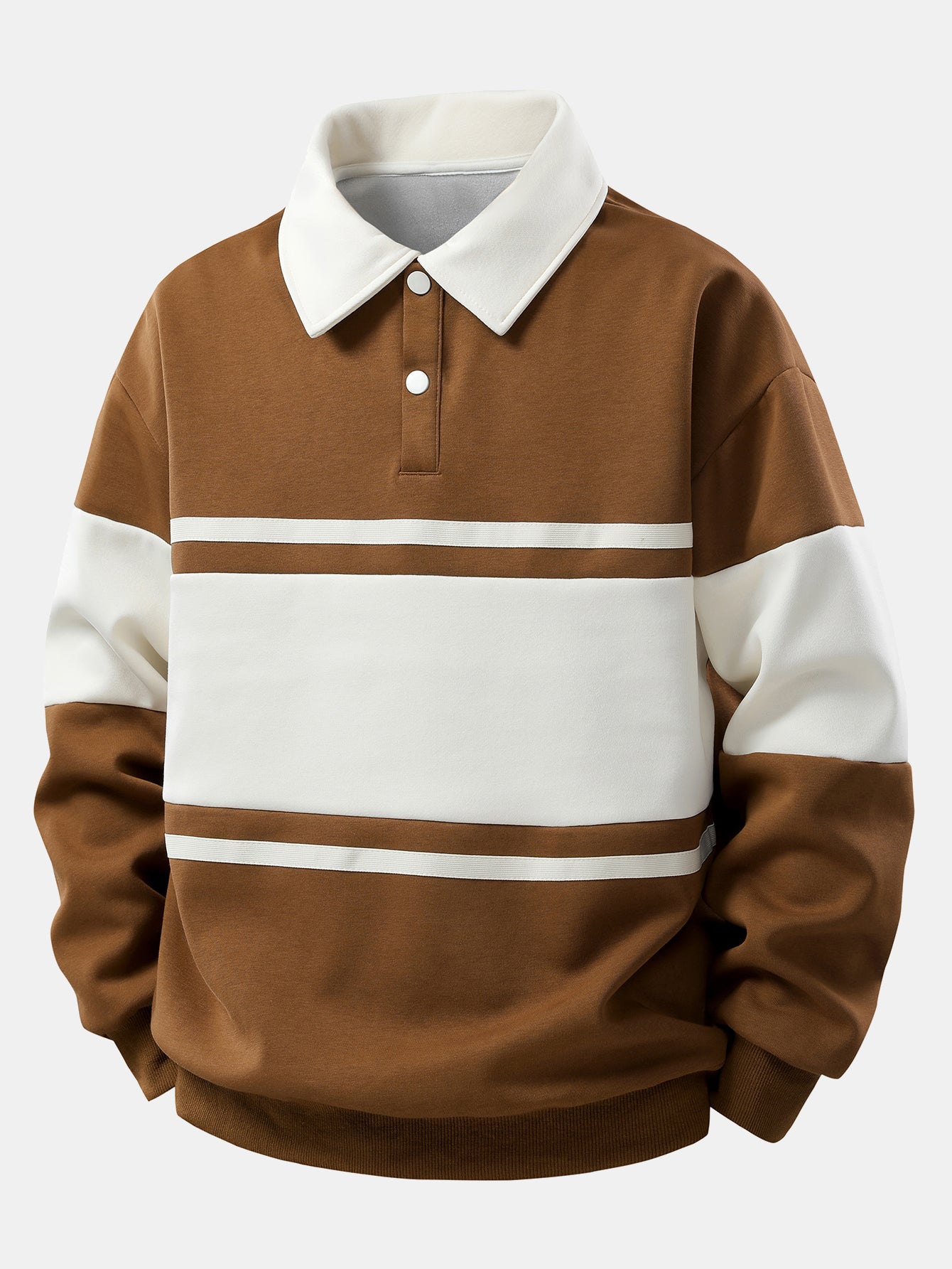 Lancelot® | Relax Fit Color Block Patchwork Polo Sweatshirt
