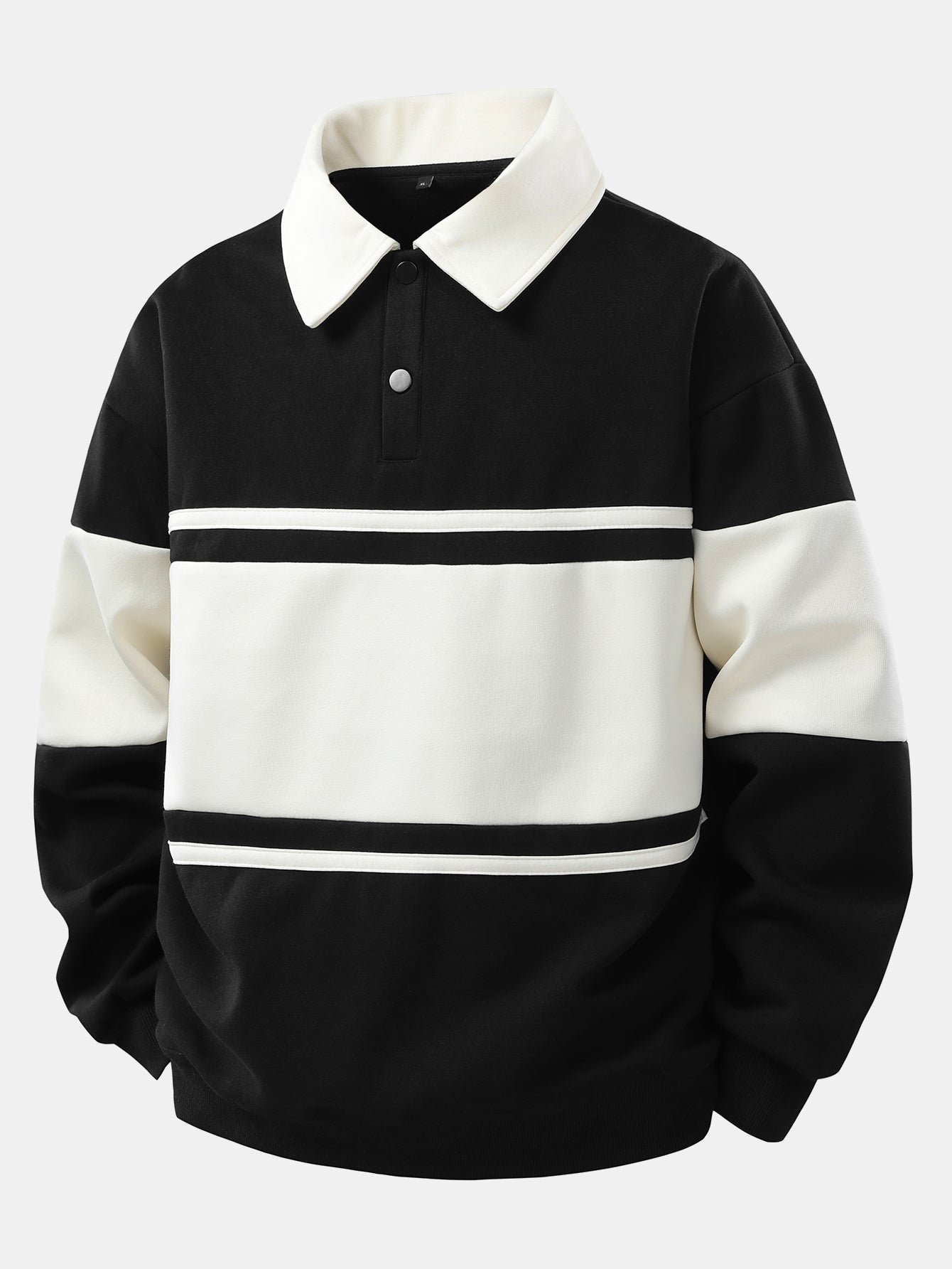 Lancelot® | Relax Fit Color Block Patchwork Polo Sweatshirt