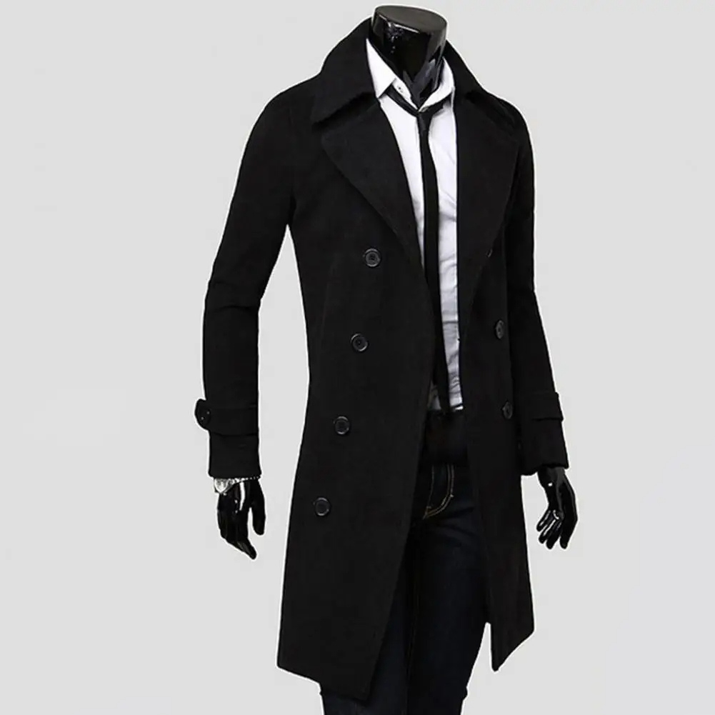 Niran | Men's winter coat - double-breasted jacket with wool content and warm lining