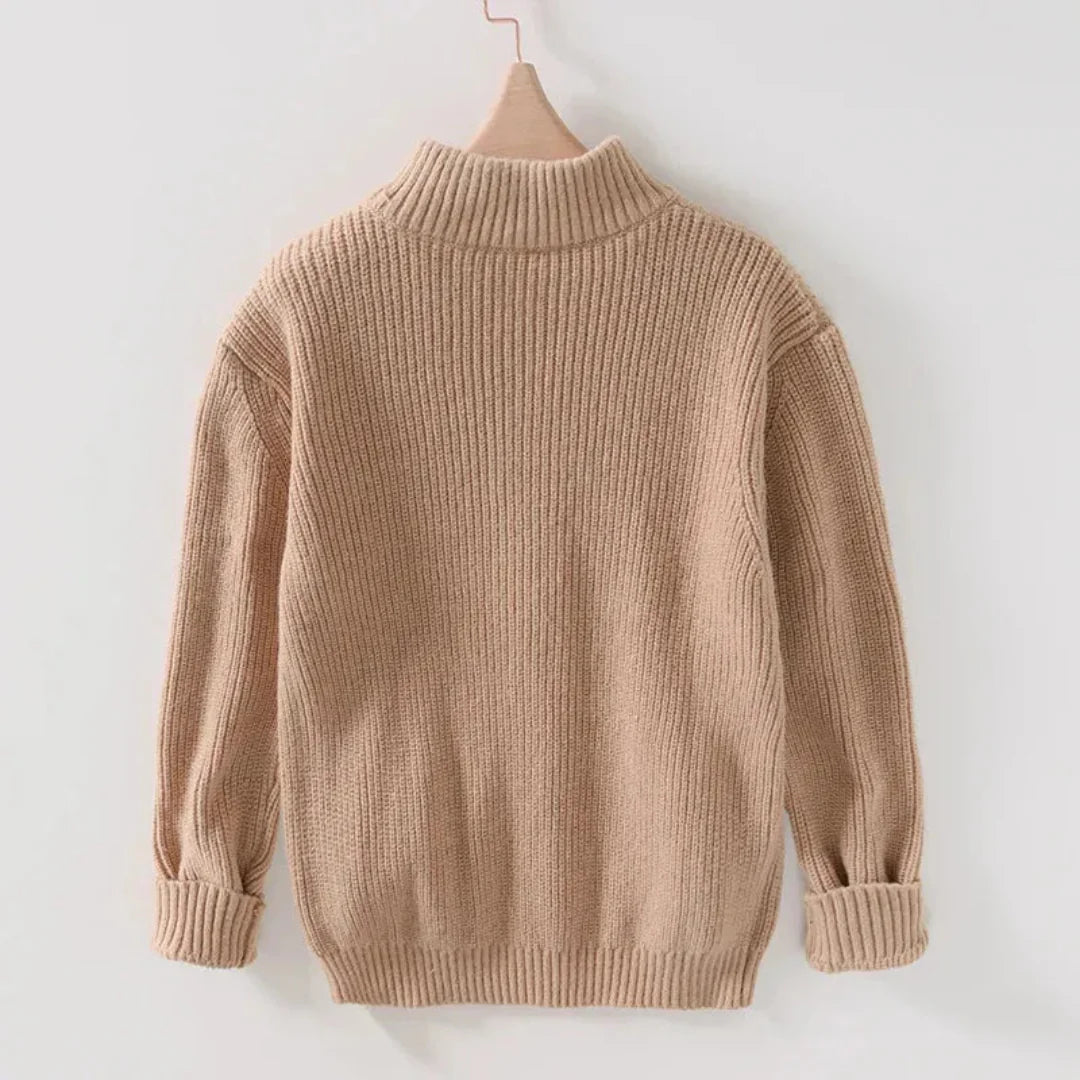 Irineo | Adam Ribbed Knit Zip Sweater