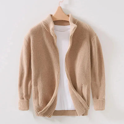Irineo | Adam Ribbed Knit Zip Sweater