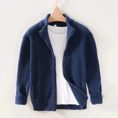 Irineo | Adam Ribbed Knit Zip Sweater