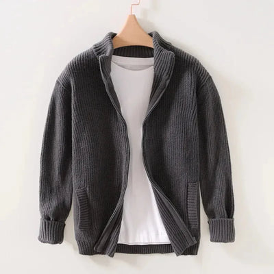 Irineo | Adam Ribbed Knit Zip Sweater