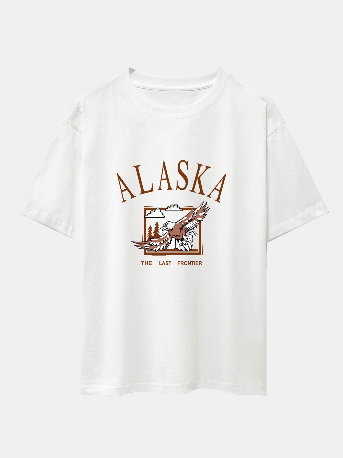 Aimeric® | Alaskan Eagle Print Heavy Weight Oversize T-Shirt & Twill Jacquard Shorts